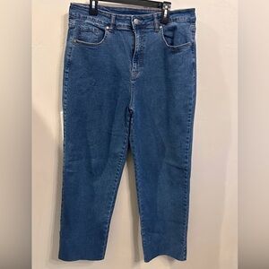 Blair High Rise Straight Leg Stretch Jeans Classic Blue Medium Wash | Size 12
